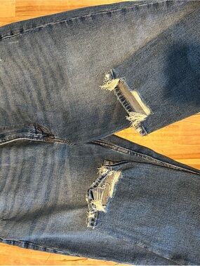 Abercrombie & Fitch Medium Blue Distressed Boyfriend Jeans